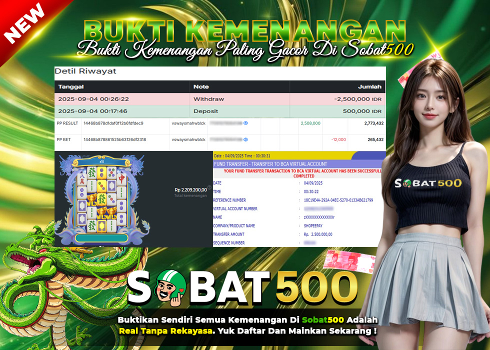 BUKTI JACKPOT SLOT MAHJONG WINS 3 TERPERCAYA DI INDONESIA TGL 04-09-2025